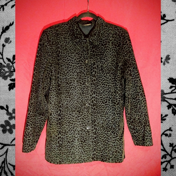 Alanni black leopard button-up blazer M/L - Picture 1 of 3